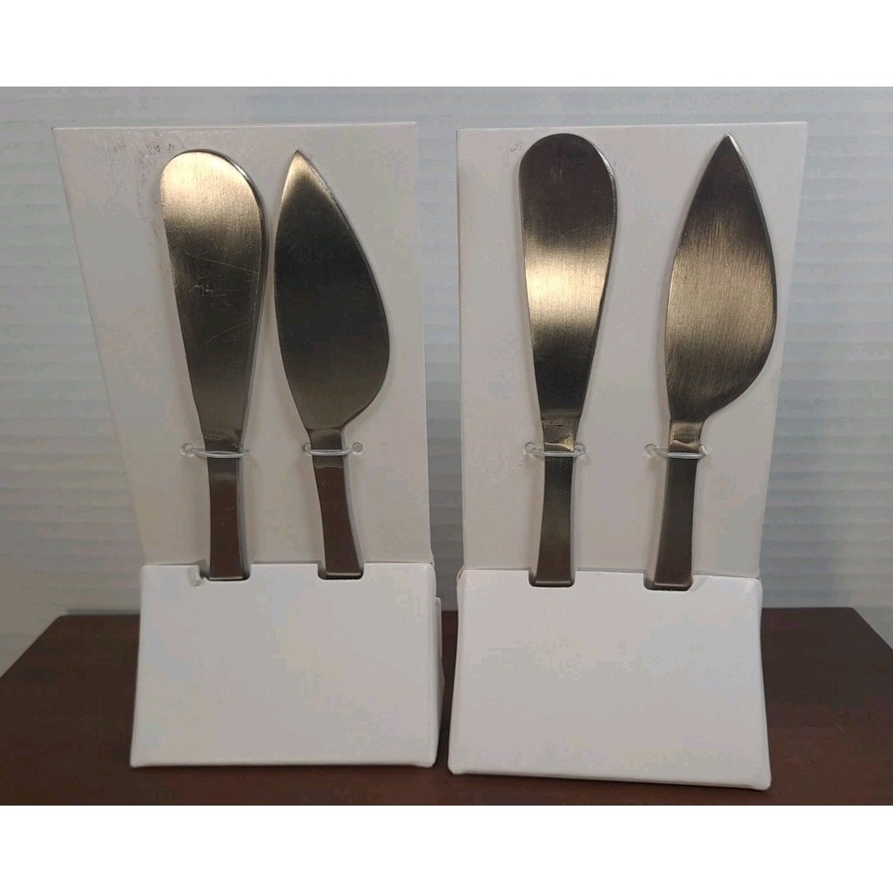 NIP Set Of 2 Threshold Stainless‎ Steel Cheese Knife & Spreader Set